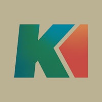 a colorful logo with the letter k on it