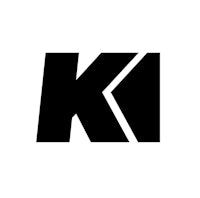 a black and white logo with the letter k